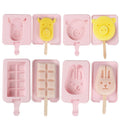 Hot Trending 2021 DIY Food Grade Silicone Non-stick Colors Cartoon Cute Shape Ice Cream Chocolate Cake Mold With Cover