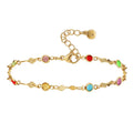 New Trendy 18K Gold Chain Shining Zircon Ankle  Women Bohemia Colorful Rhinestone Crystal Beads Anklet