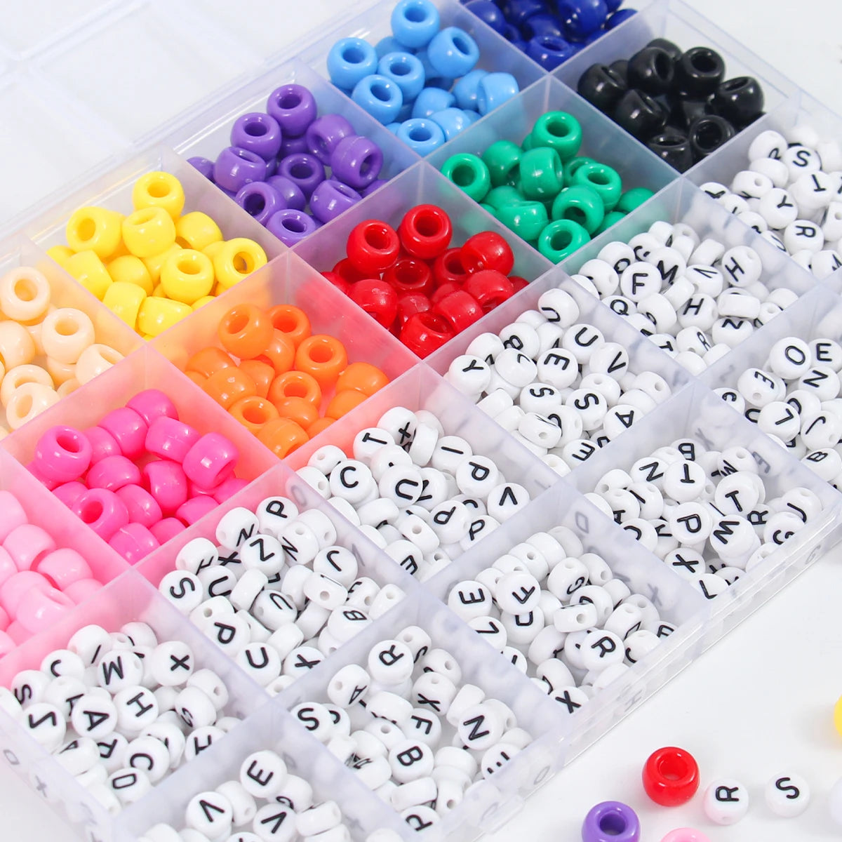 7x4mm White Flat Round Acrylic Beads Vowel Letter E Bead Making for Bracelets Necklaces Keychains Jewelry-Plastic Lucite Beads