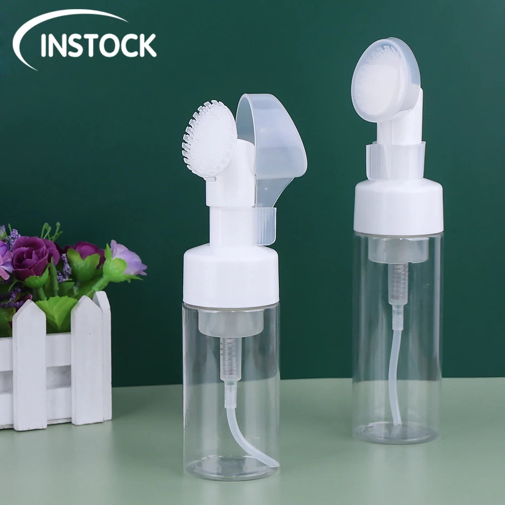 Custom In-Stock 100/120/150/200/250ml PET Plastic Airless Foaming Facial Soap Dispenser Cosmetic Packaging Foam Pump Bottles