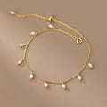 S4755 100% 925 Sterling Silver Trendy 2021 Bead Anklets Freshwater Pearl Tassel Chain Foot Jewelry Anklet  Women