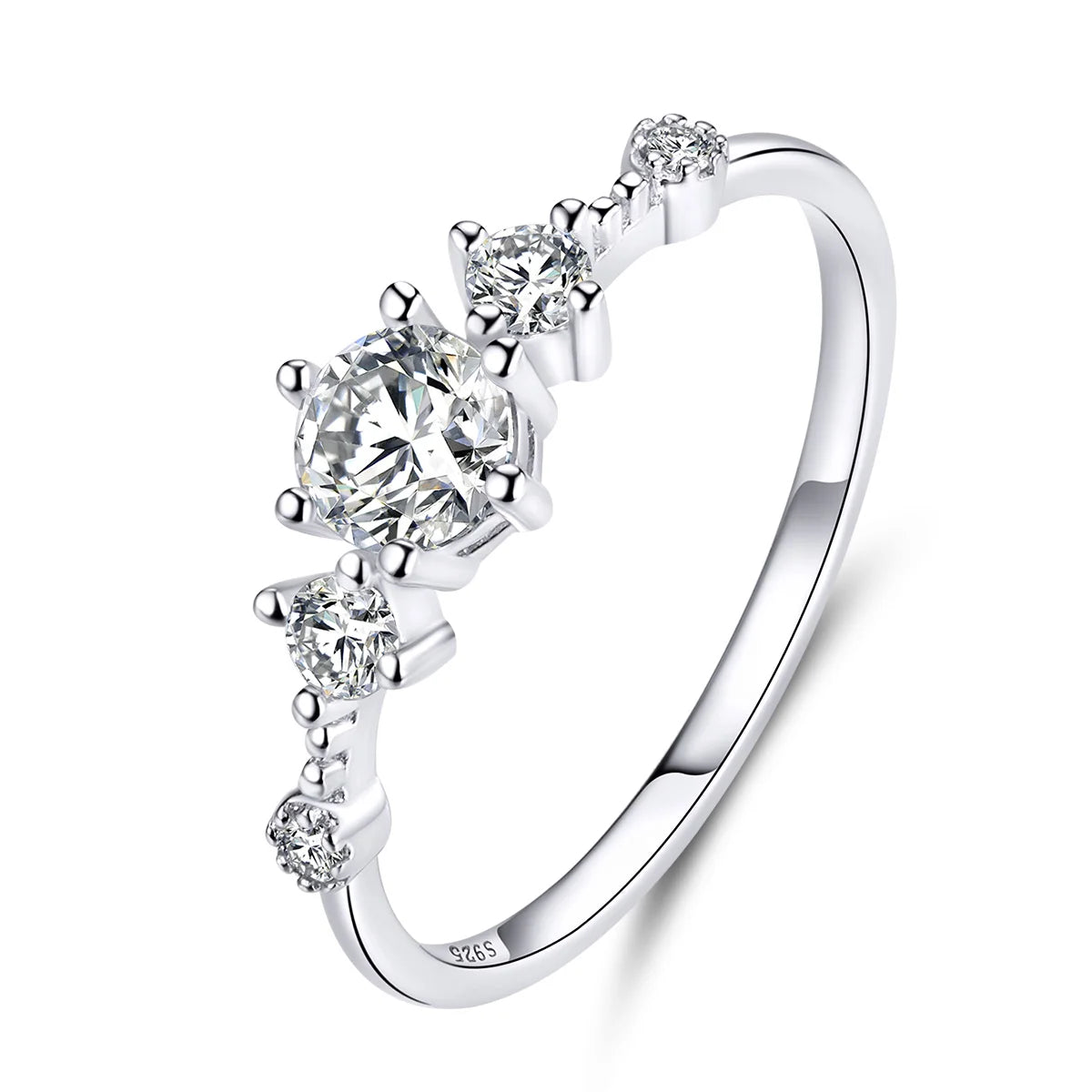 100% Real 925 Sterling Silver Bright Zircon Wedding Ring for Women Delicate Engagement Lover Rings Fine Jewelry SCR568