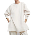 K210657 Fall Winter Cotton Oversized Hoodie Soft Sweatshirt Dress Plus Size Hoodies Streetwear Pullover Sweatshirt for Women Top