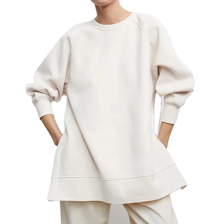 K210657 Fall Winter Cotton Oversized Hoodie Soft Sweatshirt Dress Plus Size Hoodies Streetwear Pullover Sweatshirt for Women Top