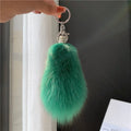 Fashion Lovely Animal Dyed Fox Tail Real Fur Hot Large Tail Soft 13cm Keychain Pendant Phone Charm
