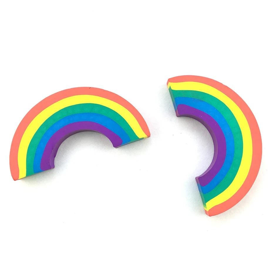 Rainbow Erasers Kids Cartoon Rubber Pencil Erasers Students Stationery Supplies
