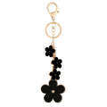 Flower Key Chain Enameled Purse Bag Charms Keychain With Lobster Clasp White Black Flower Purse Accessories for Women
