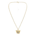 New Cute Crystal Butterfly I LOVE YOU Pendant Necklace for Women Fashion Letter Romantic Jewelry Gift
