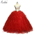 Ruolai OEV-L4031 Sweetheart Neckline Beading Quinceanera Dresses Tiered Tulle Dresses for Quinceanera