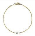 LOZRUNVE Elegant 18k Gold Plated Heart Shape CZ Bracelet 925 Sterling Silver