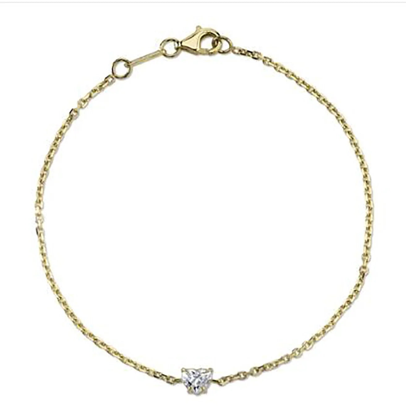 LOZRUNVE Elegant 18k Gold Plated Heart Shape CZ Bracelet 925 Sterling Silver