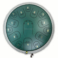 Factory Offer 14inch 15Note Dark Green Steel Tongue Drum Handpan C Major Tongue Drum