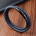 New Arrive Genuine Leather Bracelet Stainless Steel Clasp Braided Bracelet for Men Jewelry Custom Logo Wholesale