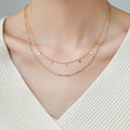 New Jewelry Women Layered Rhombus Dangling Minimalist Jewelry Stainless Steel Dainty Necklace