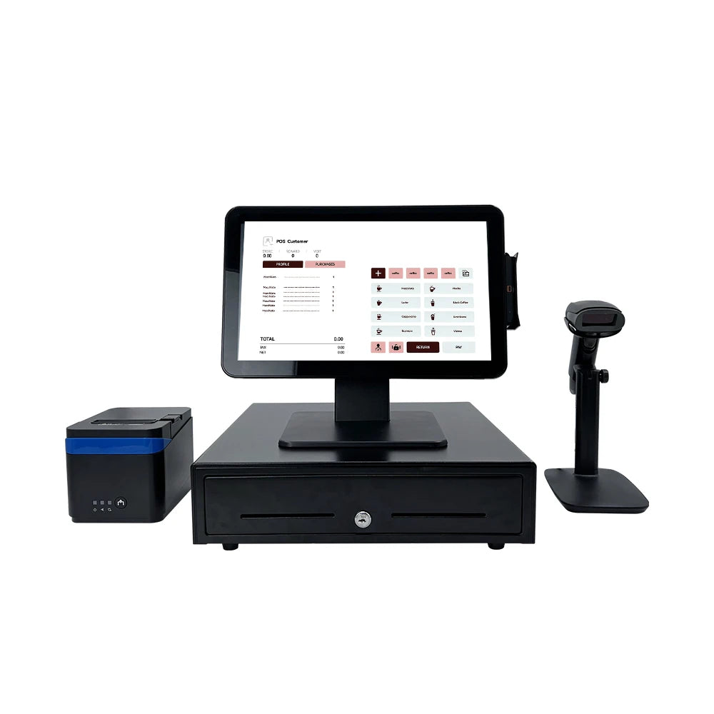 TouchDisplays 15.6 Inch Multi Touchscreen All in One Countertop Smart POS Billing Machine