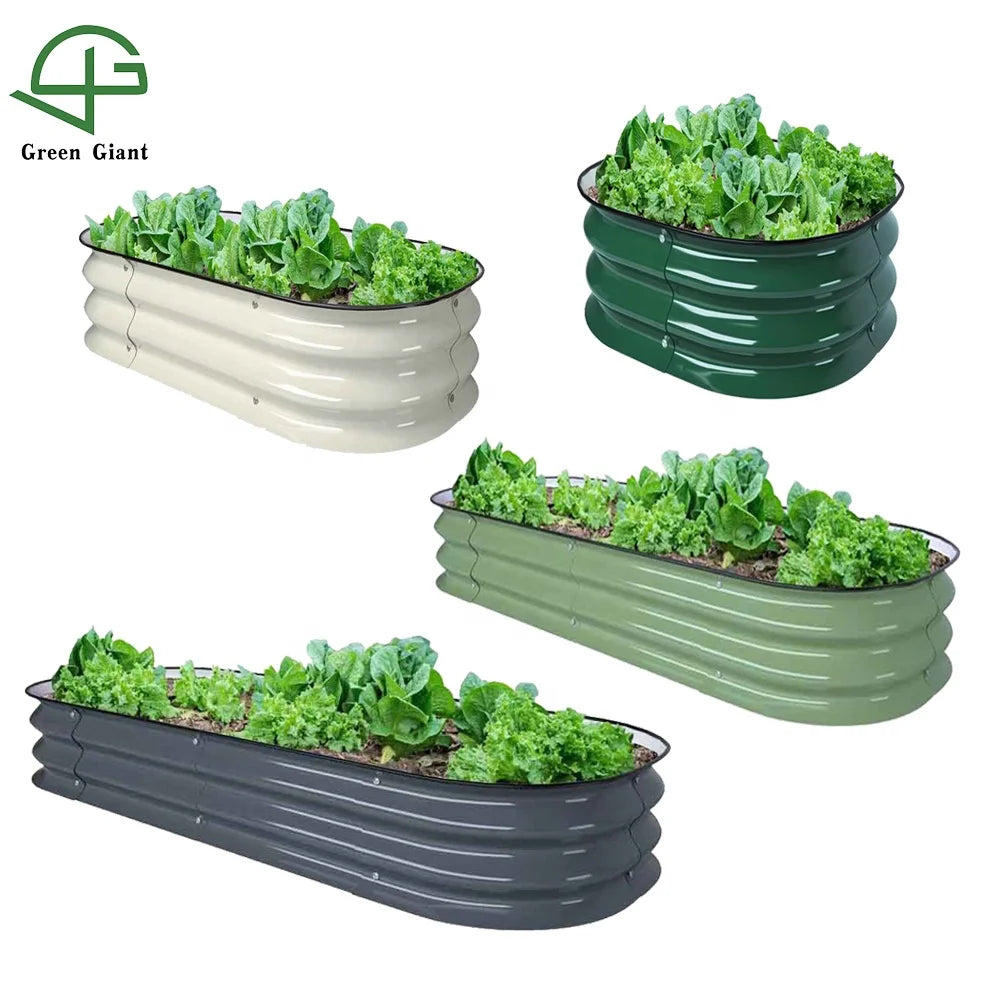 8''Tall Metal Raised Garden Bed Outdoor Large Planter Box Aluminum-zinc-magnesium Coated Steel Planters
