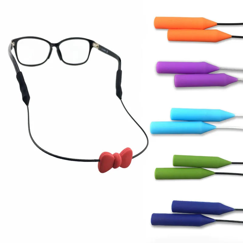 Silicone Kids Sunglasses Neck Cord Anti-Slip Elastic Headband with Glass Straps Holder Necklace Children's Eyeglasses Parts