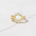 Sterling Silver Opal Ring Silver Rings Set Opal Ring 3 Pieces Set