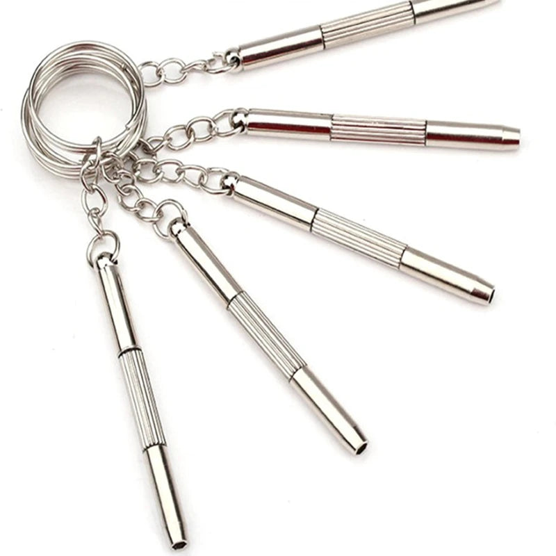 Eyeglass Screwdriver Portable Keychain Screwdriver Sunglasses Watch Screwdriver 3 in 1 Repair Kit Tools