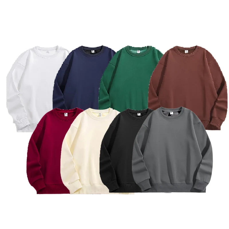 Personal Customized Round Neck Sweater High-quality Cotton Men's and Women's Sweater DIY logo