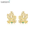 LUOTEEMI Exaggerated Earing Luxury Design Woman Cubic Zirconia Big Designer Wedding Tree of Life Earrings