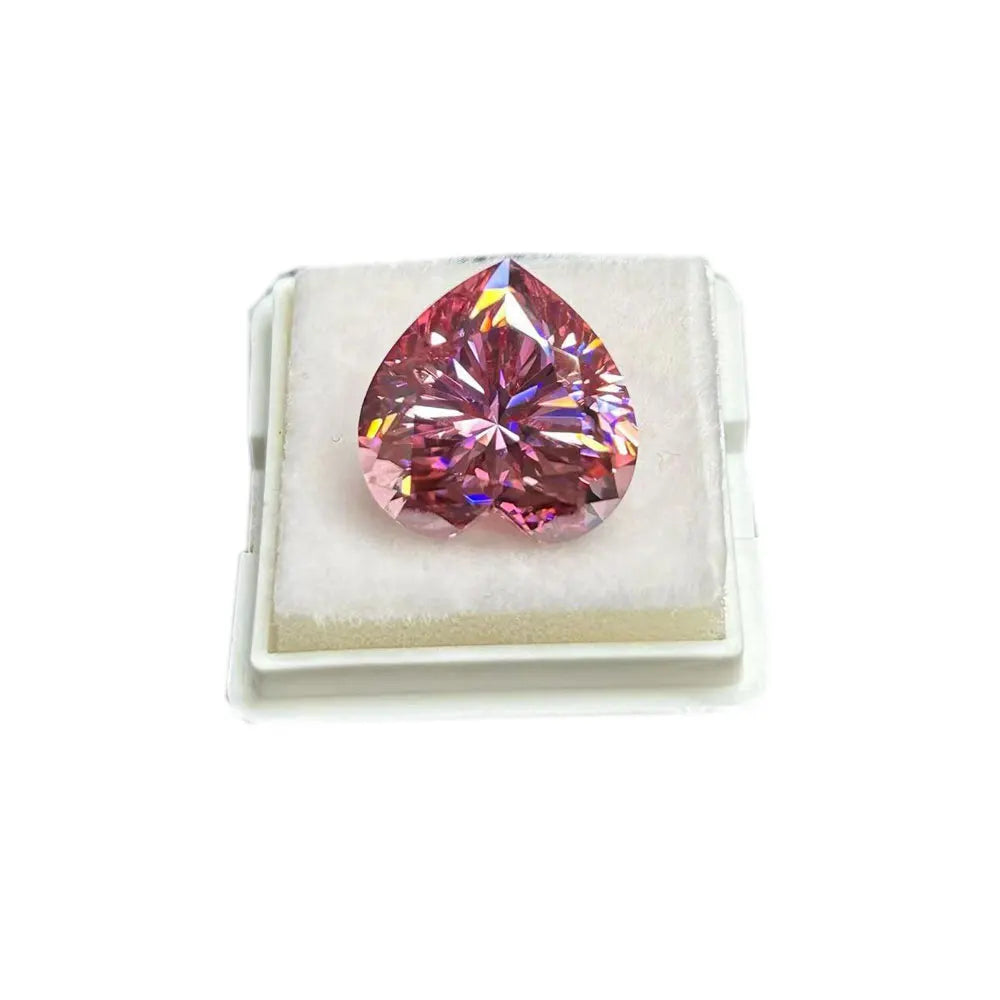 Pink 6.5mm to 13mm Heart Shape Lab Grown Moissanite Diamond for Jewelry