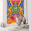 Forest Tree Tapestry Elephant Psychedelic Mushroom Wall Hanging Tapestries for Living Room Bedroom Home Dorm Decor
