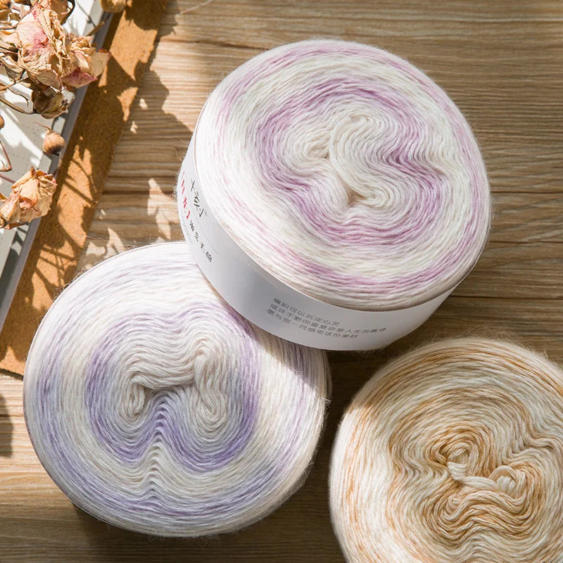 Soft Warm Yarn 75% Cotton 8% Merino Wool 17% Acrylic Skin Friendly Cake Yarn for Hand Knitting Sweater