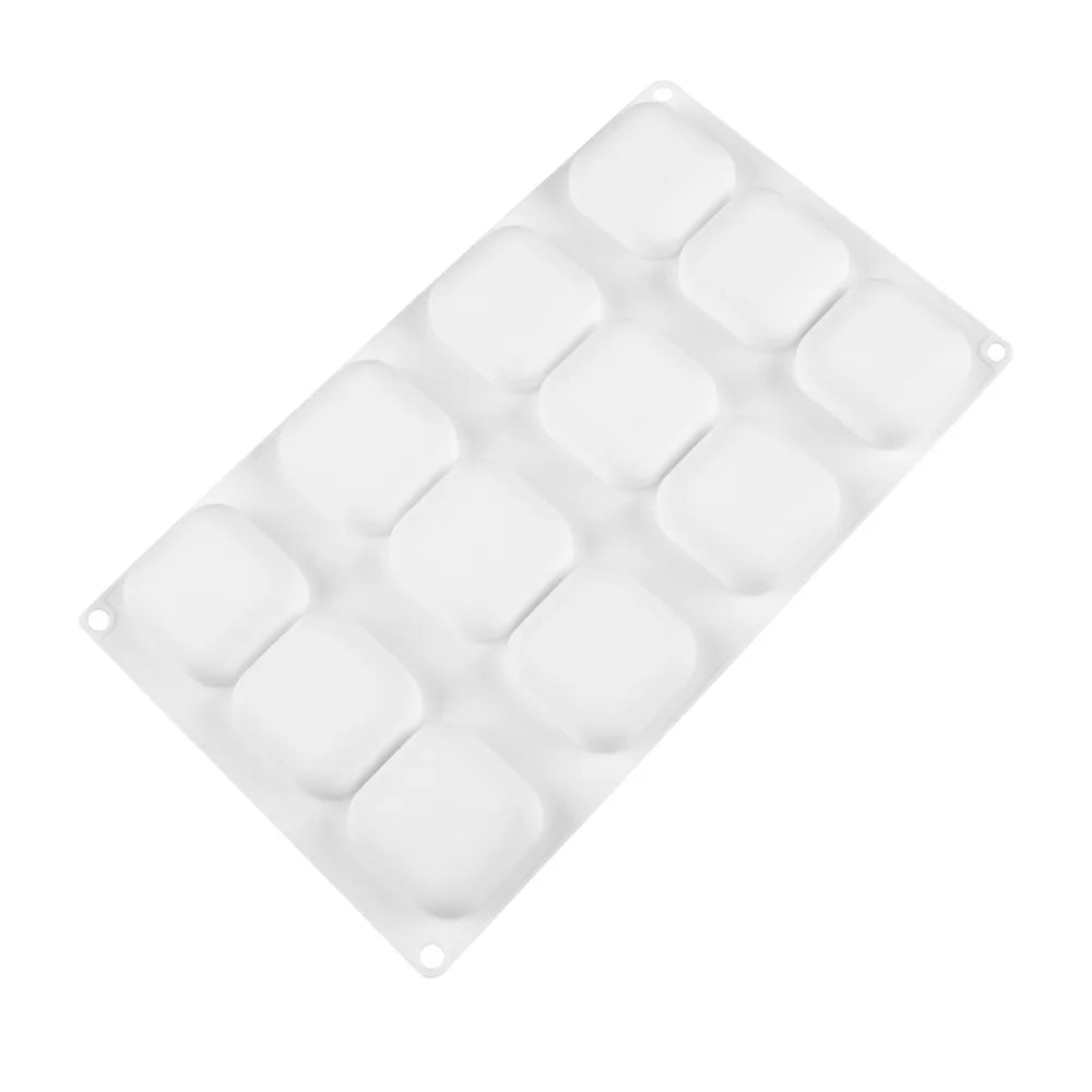 Food Grade 12 Cavity Square Shape Cake Mold for Baking Dessert Ice-Creams Mousse Mould Decorating Tools