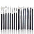Private Label Silicone Wood Handle Makeup Brush Set Soft Eyeshadow Applicator Flat Concealer Brushes Eyeliner Lip Balm Face Eye