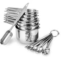 Baking Tools 13/15pcs Kitchen Modern Narrow Stainless Steel Custom Measure of Cooking Measuring Cups and Spoons Set with Marking