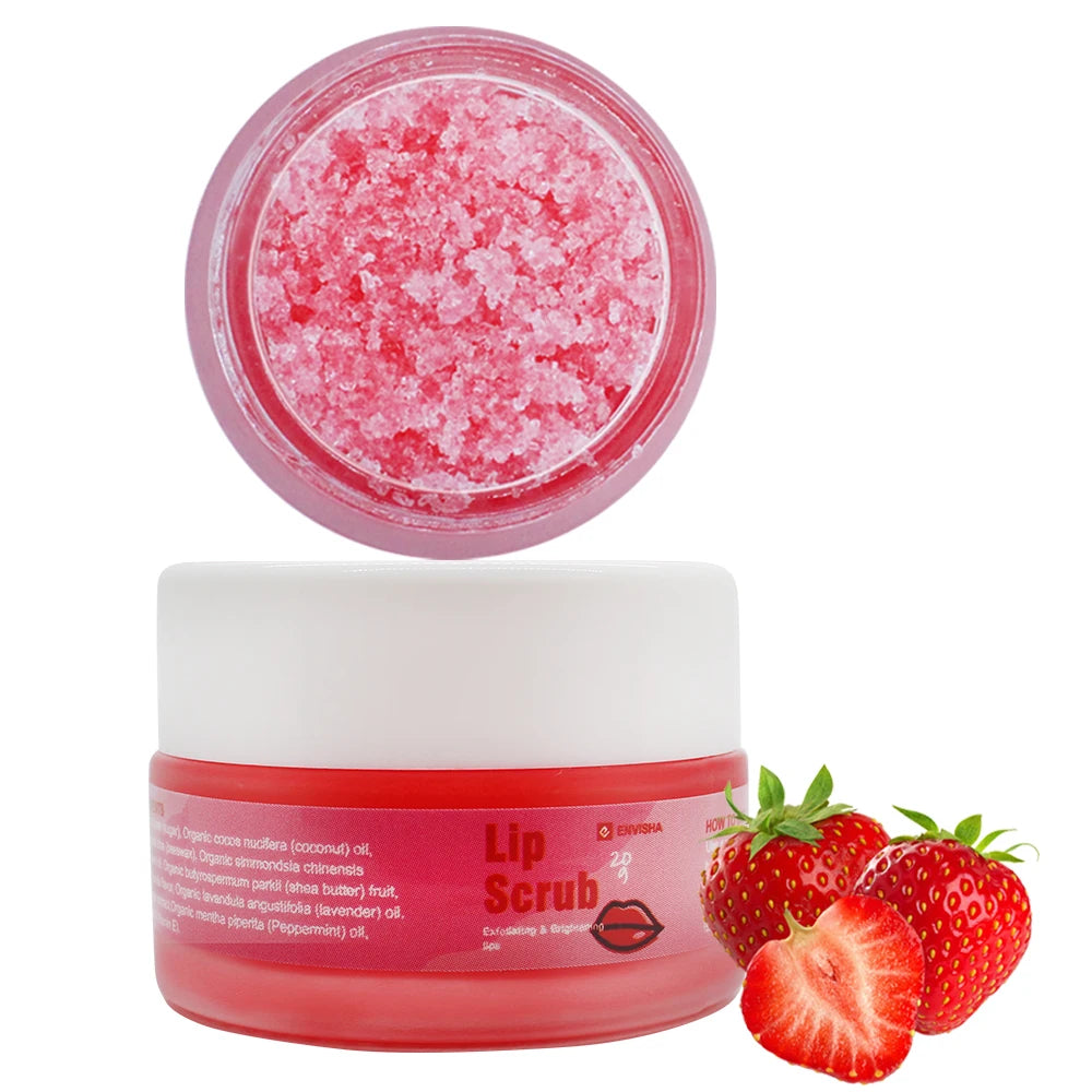 Envisha Lip Care Watermelon Sugar Lip Exfoliating Scrub Wholesale Organic pink Private Label Lip Scrub