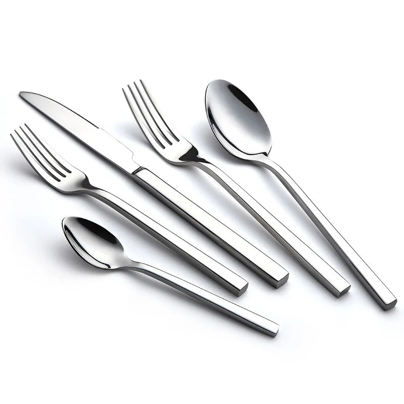 Best Selling Back to School Restaurant Hotel Wedding Custom Modern Stainless Steel Silver Plated Flatware Set