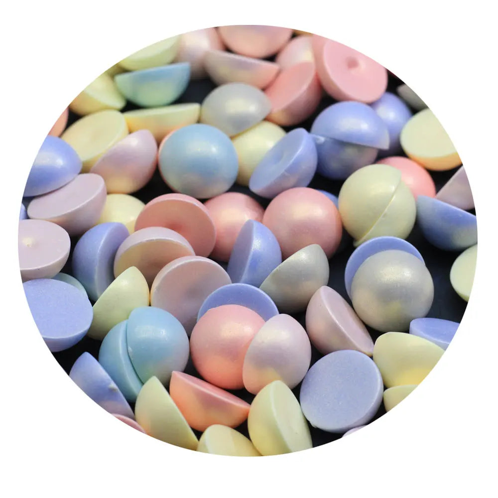 6*12mm Half Round Acrylic Pearls Beads Flatback DIY Loosed Beads Cabochons for Scrapbooking Embellishment Craft DIY Phone Nail M