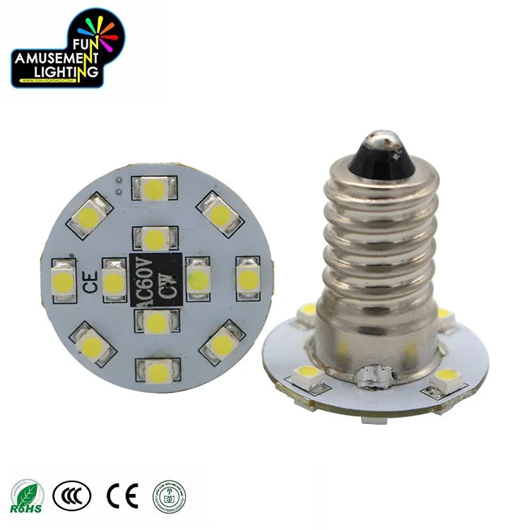 Fun Amusement Lighting OEM E14 20MM Plastic Cabochon Fairground Amusement SMD3528 RGB LED Point Light 1.5W AC24V 360 IP20 CRI80