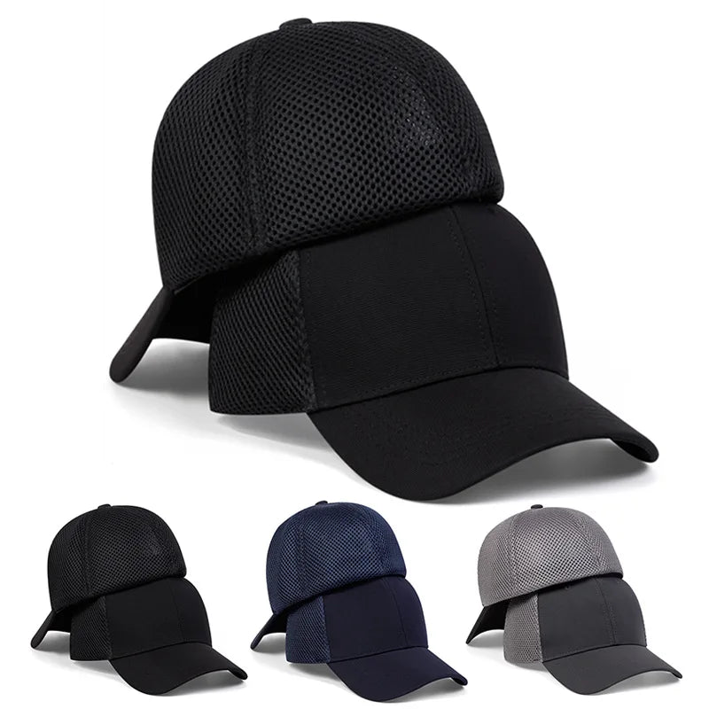 Customize 6 Panel Flex Fit Trucker Hats Mesh Breathable Fitted Caps for Men Outdoor Sport Hats