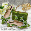Hot Selling 2025 Shoes Women High Heel African Women Pump Matching Bag Set for Nigeria Woman Christmas Party