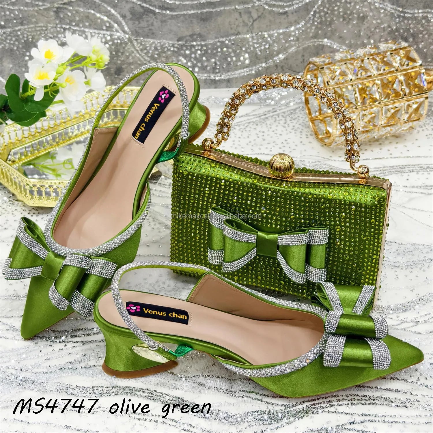 Hot Selling 2025 Shoes Women High Heel African Women Pump Matching Bag Set for Nigeria Woman Christmas Party