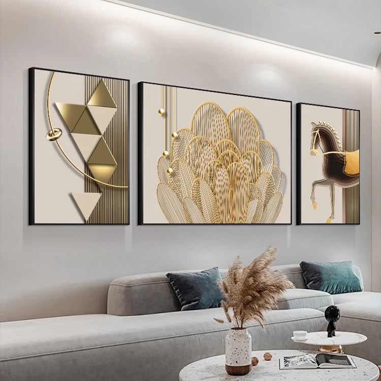 Light Luxury Atmosphere American Decorative Painting Wall Painting Artworks for Living Room