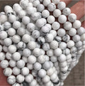 Natural White Howlite GemstoneRound Loose Beads 4 6 8 10 12mm for Jewelry Making Stone Beads