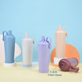 710ml Stainless Steel Insulated Straw Tumbler Large Magnetic Handle Portable Water Tumbler for Pearl Sipping Durable Easy Carry