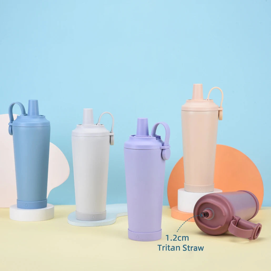 710ml Stainless Steel Insulated Straw Tumbler Large Magnetic Handle Portable Water Tumbler for Pearl Sipping Durable Easy Carry