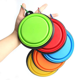 350ml Pet Travel Camping Hiking Walking Dog Collapsible Dish Bowl Silicone Feeder Dog Bowl Portable Travel Cup Pet Foldable Bowl