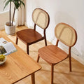 BST Nordic Solid Wood Minimalist Soft Modern Rattan Wooden Leisure Dining Chair