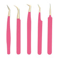 Private Label Individual Faux Mink Lash Extensions Eyelash Tweezers Curved Stainless Steel Serrated Tip 10-18cm Length