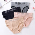 Japanese Seamless Cotton File Mid-Waist Hip-Lifting Triangle Panties Plus Size Underwear with Lace Bow Decoration Made of Nylon