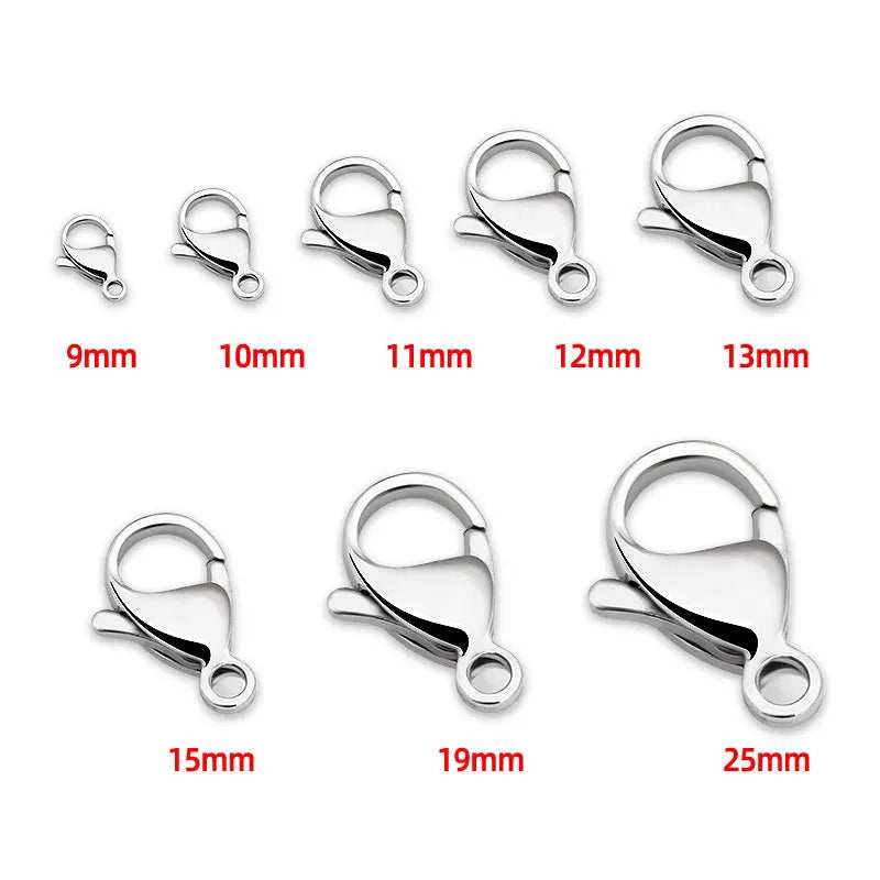 Wholesale 9mm - 15mm PVD 18K Gold Stainless Steel Lobster Clasp for Bracelet Necklace Connection Clasp Accessories