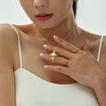 New Zircon Cross Stainless Steel Pendant Necklace 18K Gold Titanium Steel Colour Preservation Necklace Jewellery