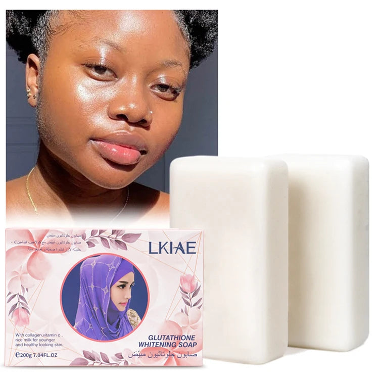 Women OEM Acne Repair Remove Pimple Rice Milk Vitamin C Collagen Skin Whitening Bath Soap Organic