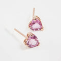925 Sterling Silver 14k 18k Gold Sweet Mini Colored Heart Shape CZ Stud Earring Wholesale